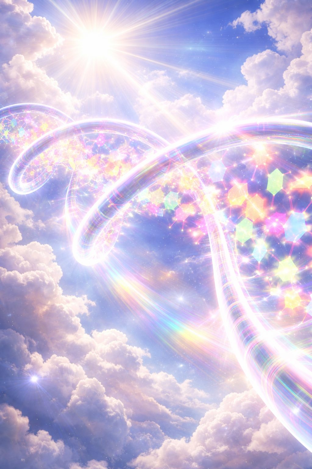 AI-assisted image of a luminous meditating figure surrounded by spiraling color