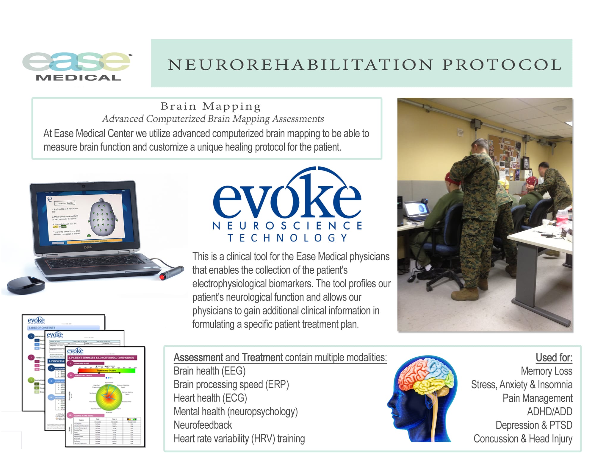 Ease Medical neurorehabilitation protocol informational brochure
