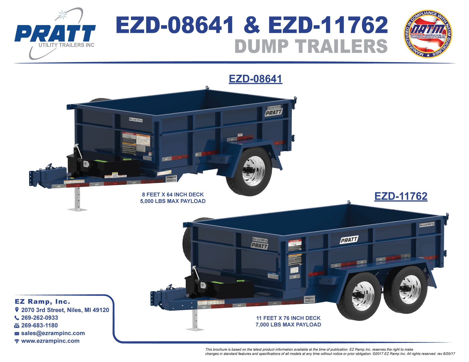 Pratt Utility Trailers dump-trailer comparison brochure