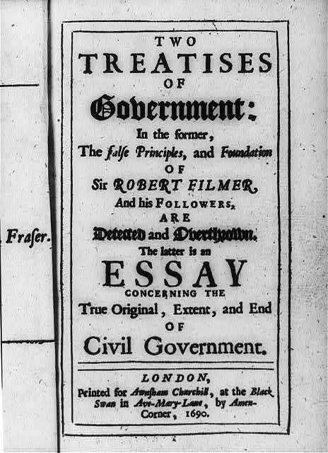 Two Treatises of Government, title page, 1690